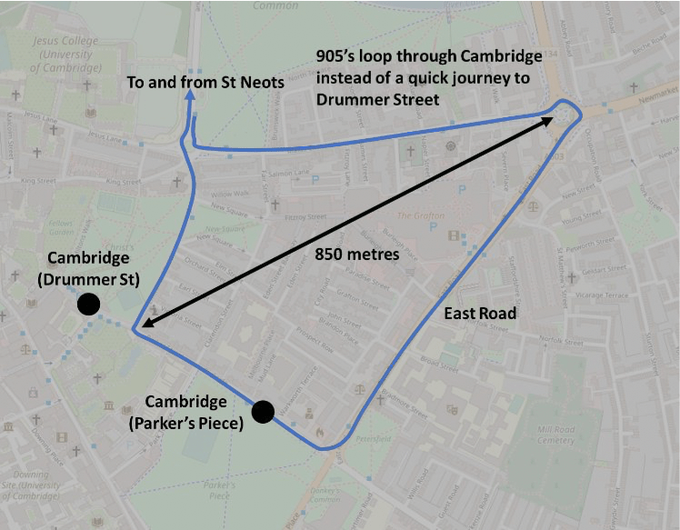 Image showing current route, as described in text.