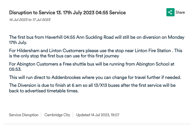 Image shows information readable in linked webpage