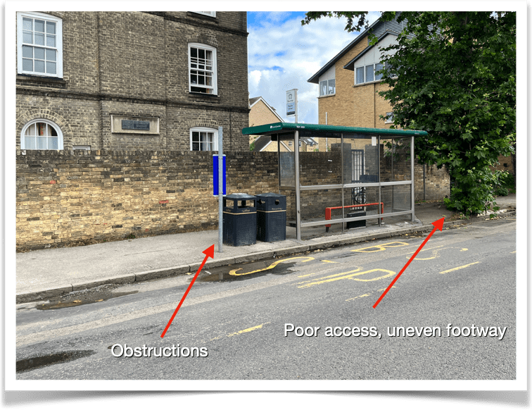 Photo of Napier Street, Cambridge (outbound) 0500CCITY102
Details in subsequent text